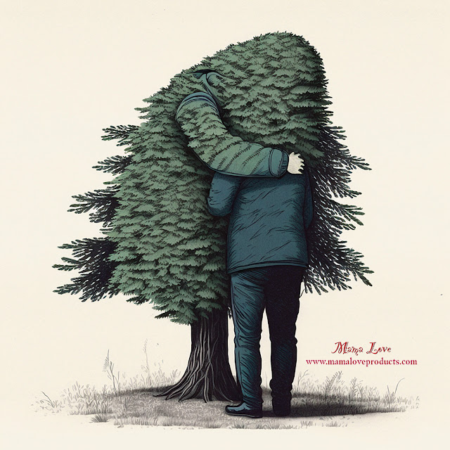 Pine tree hugging a person