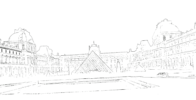 Louvre museum sketch