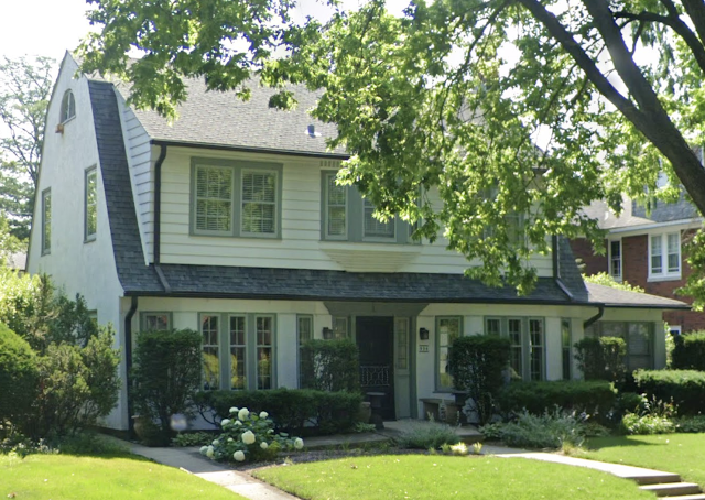 white two story dutch colonial with light green trim, Sears Verona, 906 Fair Oaks Avenue, Oak Park, Illinois