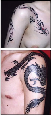 tribal dragon tattoos design