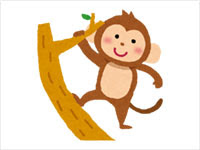 木登りをしている猿のイラスト