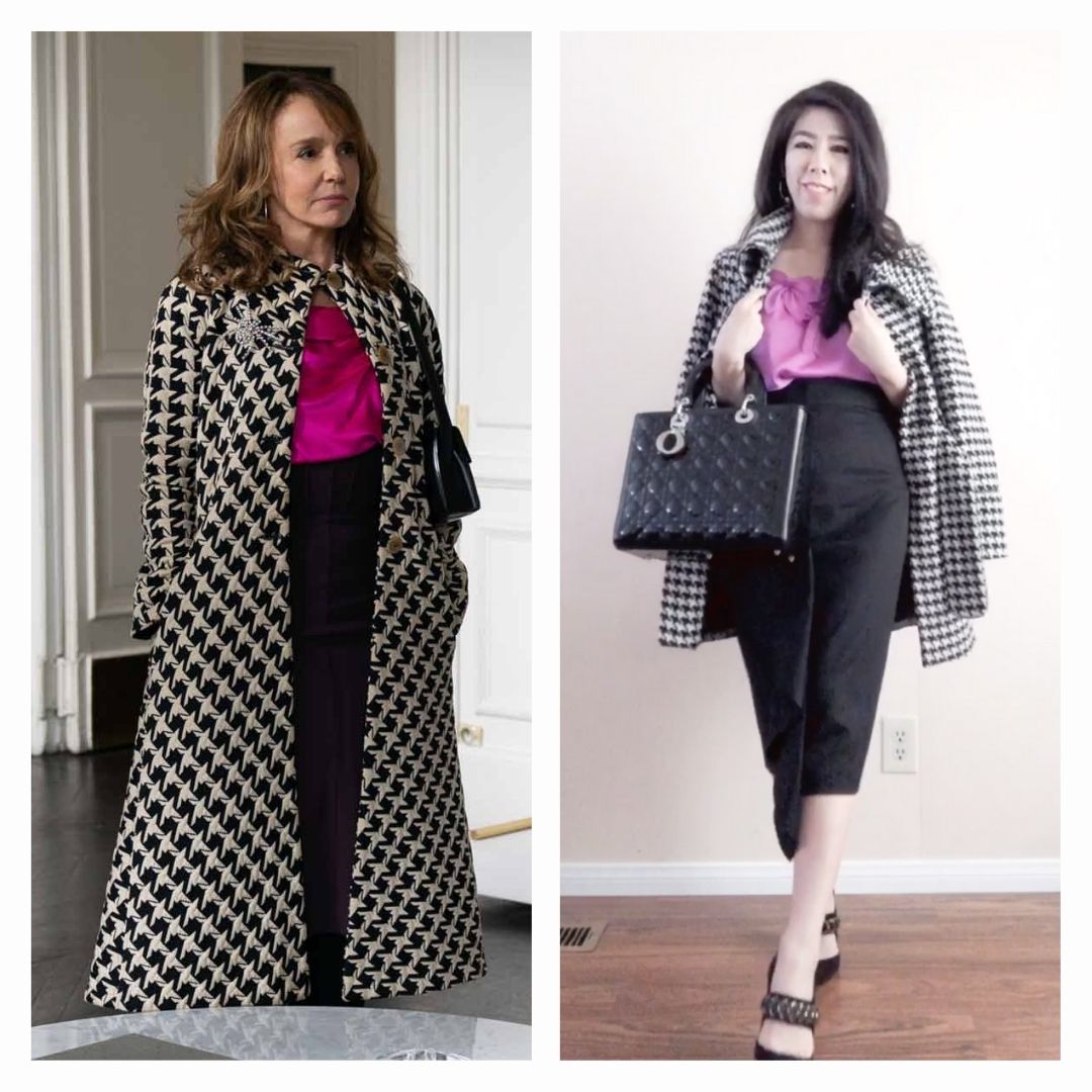 Adrienne Nguyen_Emily in Paris Sylvie's Fashion_Sylvie Houndstooth Coat in Emily in Paris