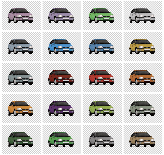 Vauxhall Astra MK2 GTE color options