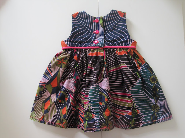 baby Geranium dress in Vlisco fabric