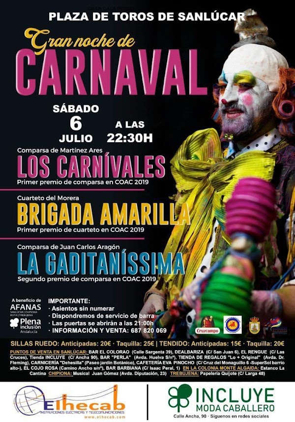 Gran noche de Carnaval hoy en Sanlucar