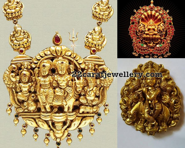 Lord Shiva Krishna and Lakshmi Pendants