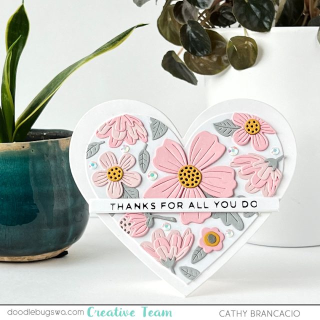 Heart shaped cards with Spellbinders be bold blooms and essentials hearts die