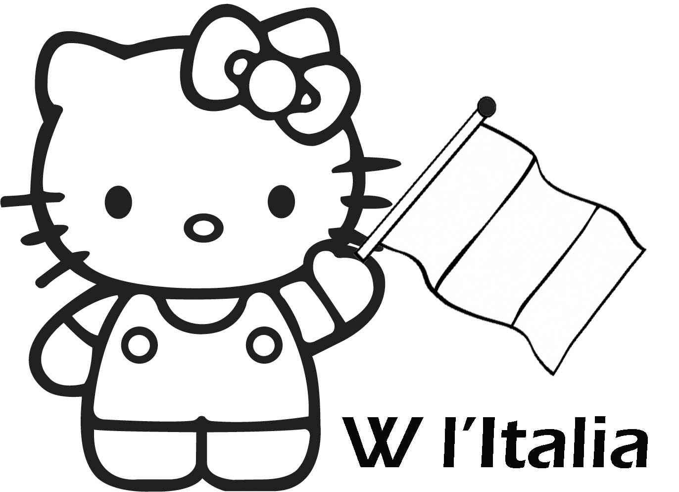 HELLO KITTY DISEGNO DA STAMPARE E COLORARE ITALIA