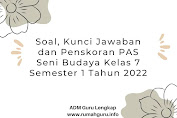 Soal, Kunci Jawaban dan Penskoran PAS Seni Budaya Kelas 7 Semester 1 Tahun 2022