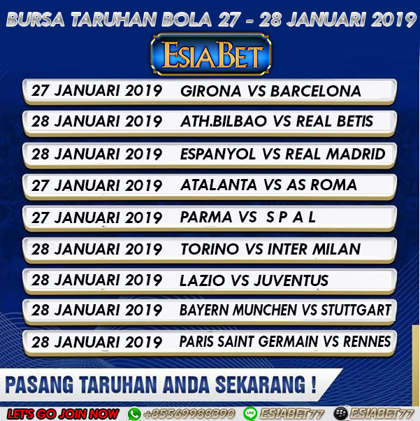 Prediksi Pertandingan Bola Tanggal 27 - 28 Januari 2019