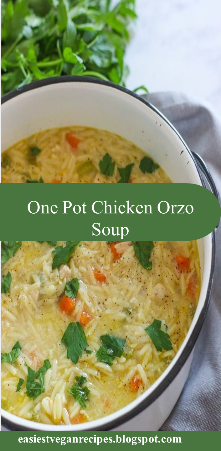 One Pot Chicken Orzo Soup is a hearty and delicious soup recipe made with wholesome vegetables, chicken, and lemon. This is comfort food at its best.