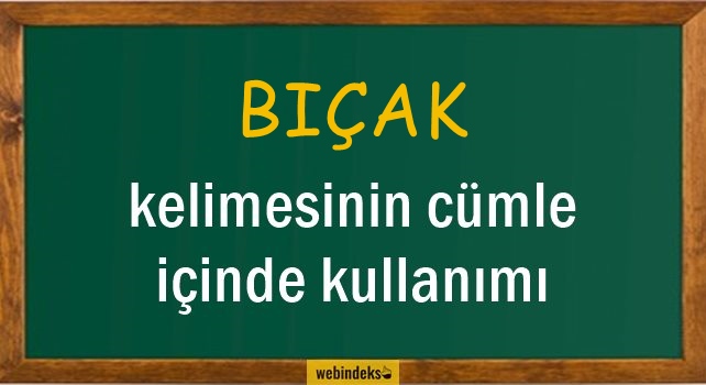 Bıçak İle İlgili Cümleler, Kısa Cümle İçinde Kullanımı