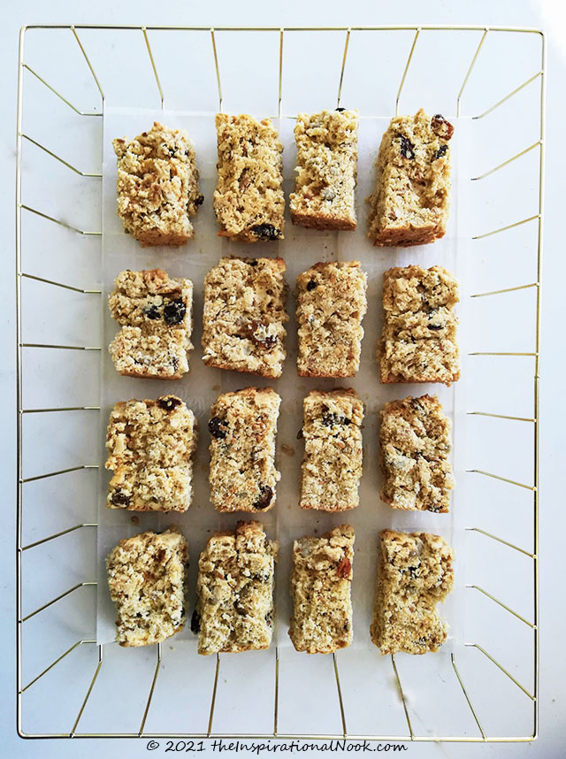 South African buttermilk muesli rusk, karringmelk beskuit, beskuit, with nuts, raisins, self-rising flour