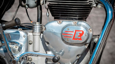 Close up of Royal Enfield motor.