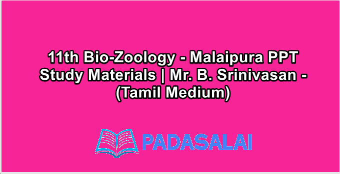 11th Bio-Zoology - Malaipura PPT Study Materials | Mr. B. Srinivasan - (Tamil Medium)