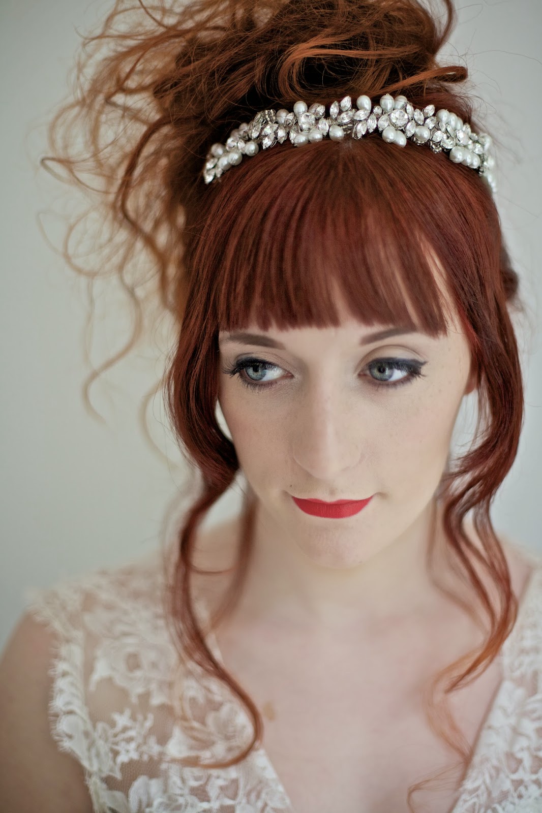Full bridal headband vintage pearl and rhinestone leaf style 2014 trend
