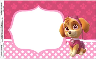 Skye of Paw Patrol, Free Printable Candy Bar Labels.