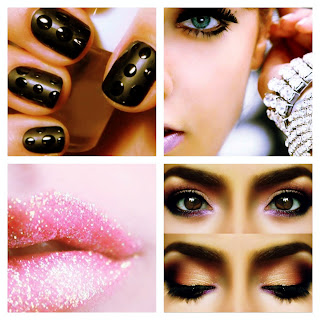Eyes, lips, jewellery & nail art