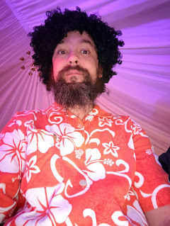 Hawaiian Shirt and Afro Wig