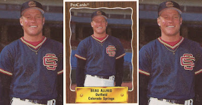 Beau Allred 1990 Colorado Springs Sky Sox card