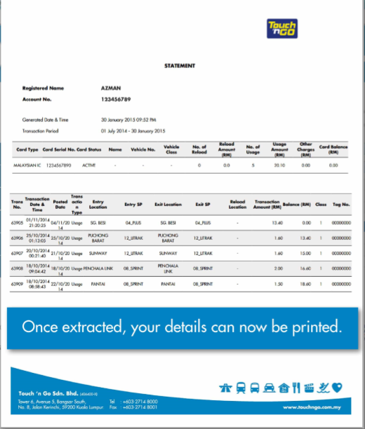 如何打印Touch n Go Card的e-Statement | LC 小傢伙綜合網