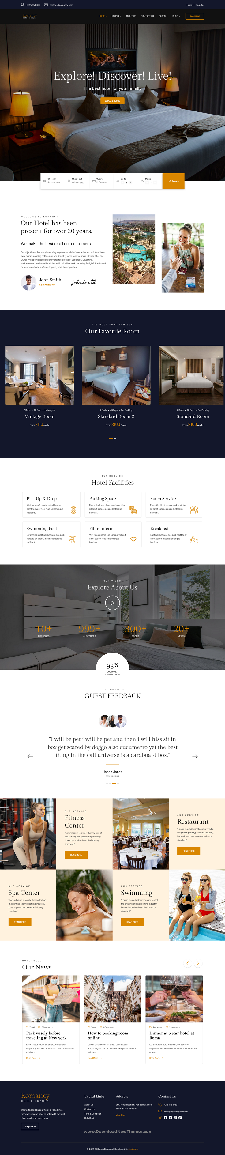 Download Hotel Booking Responsive Website Theme