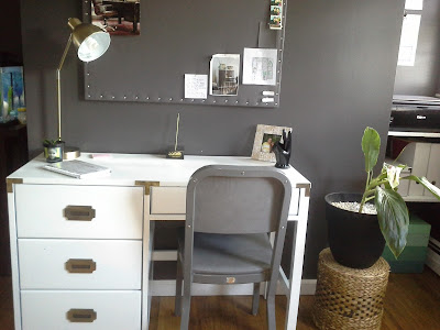 white campaign furniture desk