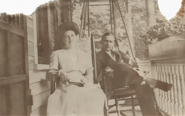 Photo of an unknown man and woman from the Smith Family Photos, likely in Housatonic, MA, around 1915