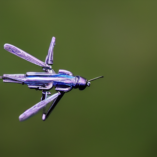 Ein fliegender Bot gleitet durch die Luft - er erinnert an eine Mücke oder ein ähnliches Insekt