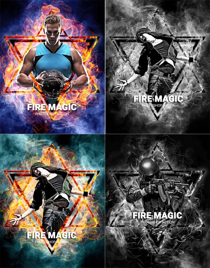 Action tạo hiệu ứng Poster Fire magic tuyệt đẹp