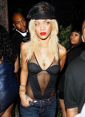 Rihanna mesh body suit 