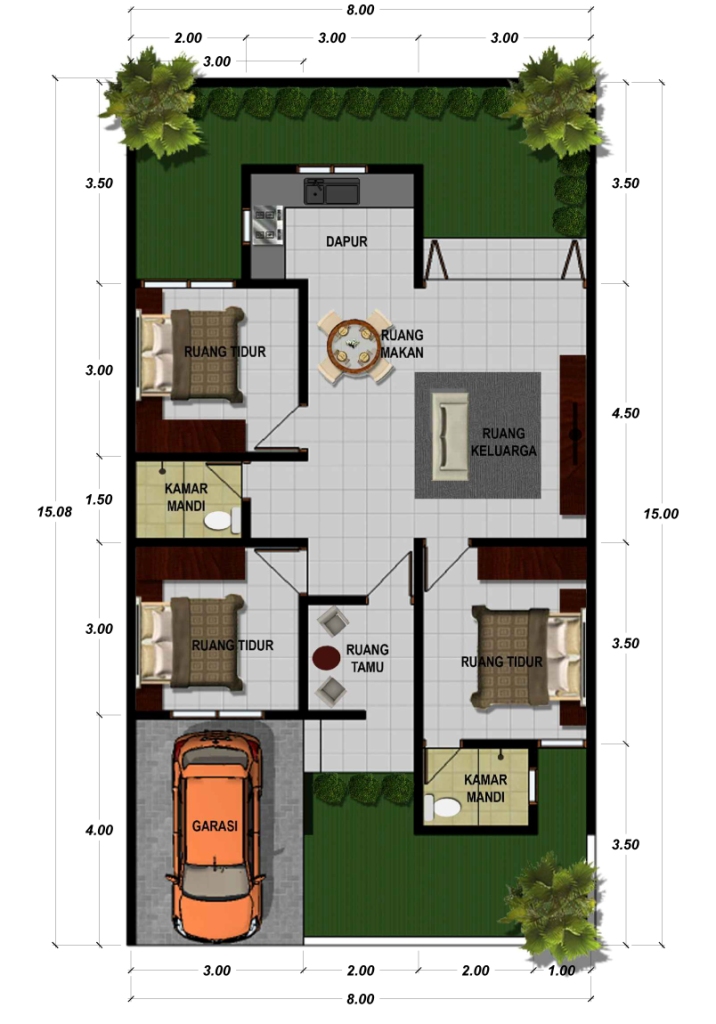 NEW DESAIN RUMAH LUAS TANAH 120 METER