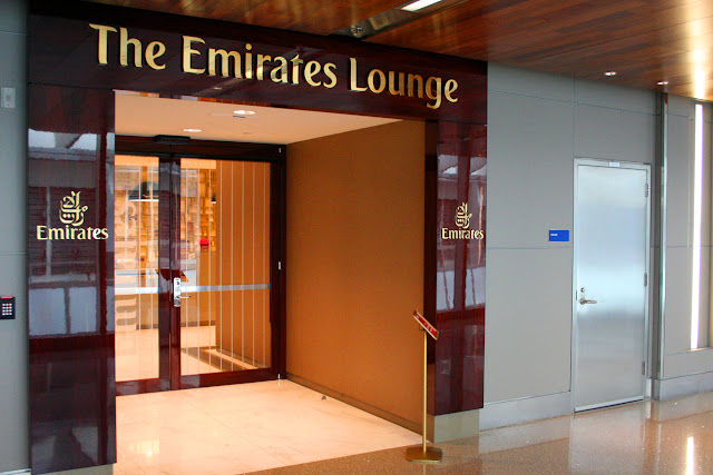 Entrance to Emirates Premium lounge at Los Angeles International (LAX)