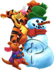 Abecedario de Tiger y Rito haciendo un Muñeco de Nieve.