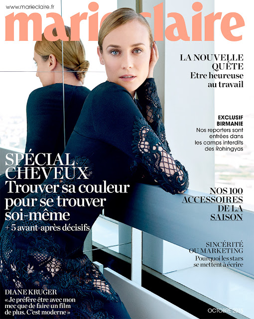 Actress, Fashion Model @ Diane Kruger by Daniel Thomas Smith for Marie Claire France, October 2015