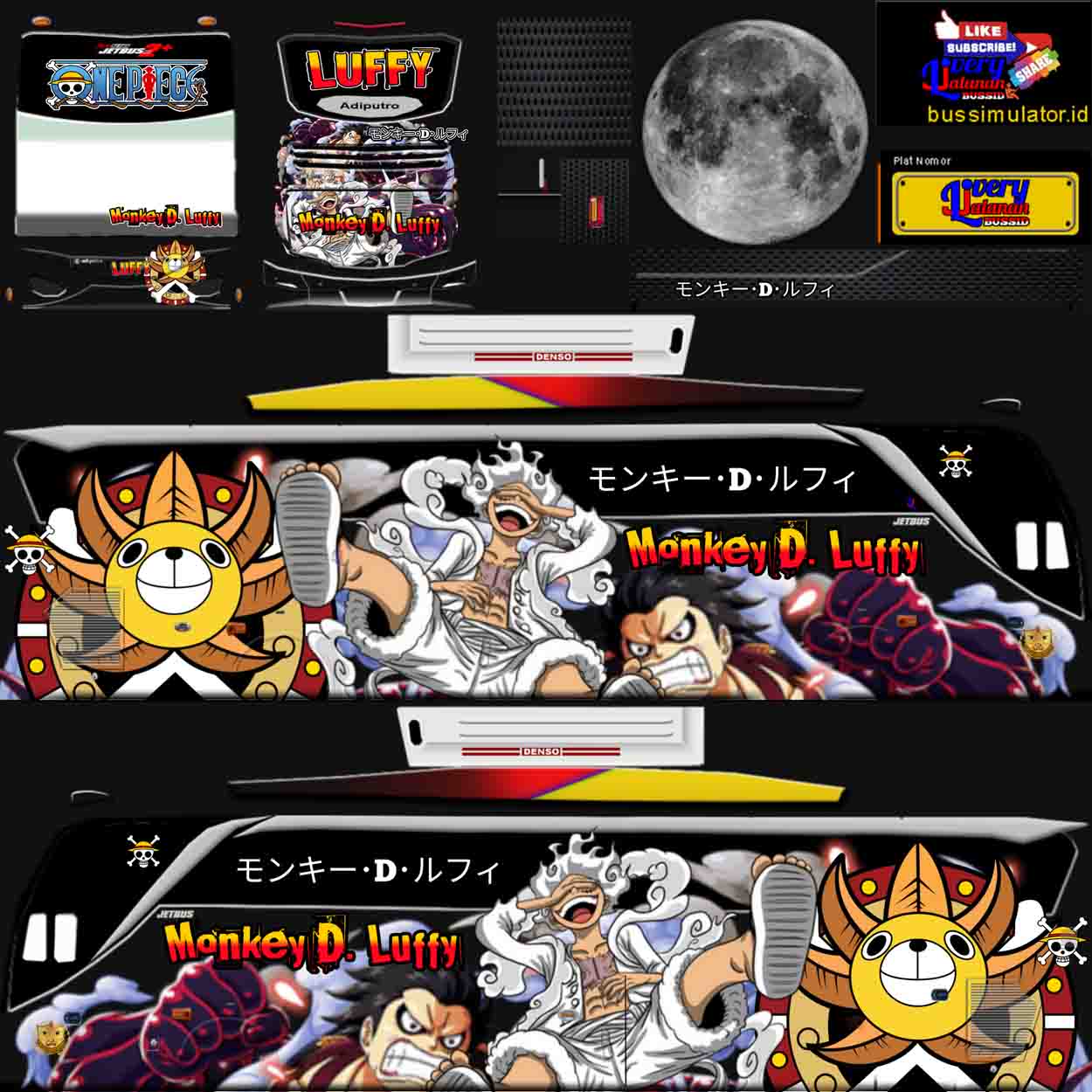 stiker bus simulator one piece