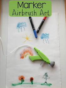 Kids can focus on the process of making art with this amazing marker airbrush technique! 