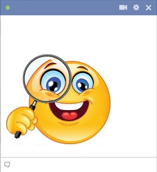 Facebook Smiley Looking Through The Magnifying Glass