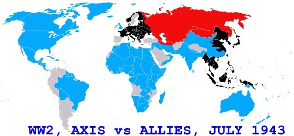 allies of world war 1. World War 2 Map Allies.