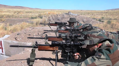 Indian army practicing with galil sniper rifle