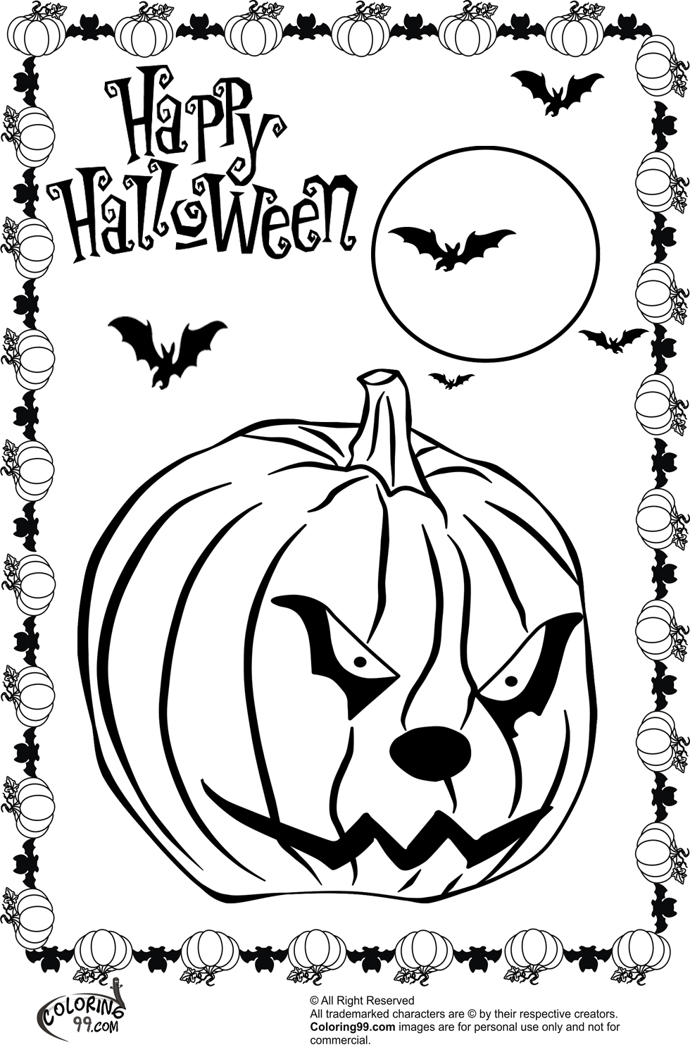 Scary Halloween Pumpkin  Coloring  Pages  Team colors