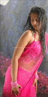 Anuksha, hot, navel, images, in, pink, saree