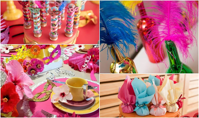 dicas de decoração de mesa para festa de carnaval