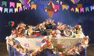 Mesa de Festa de São João Azul