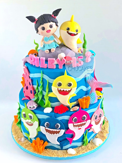 baby shark cake chucakes corals tail seashells chucakes fondant