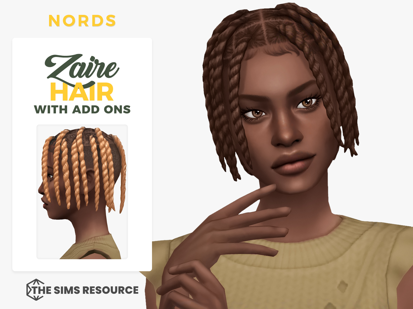 Zaire Sims 4 CC Hair