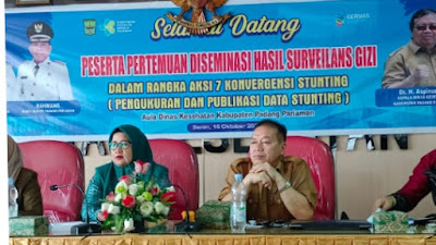 Tim Percepatan Penurunan Stunting Kabupaten Padang Pariaman Diseminasikan Hasil Surveilans Gizi Pada Camat dan Kapus.