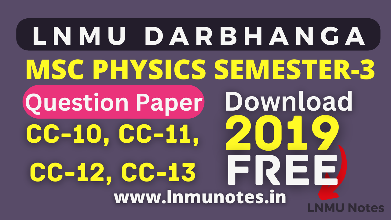 lnmu MSC Physics Question paper