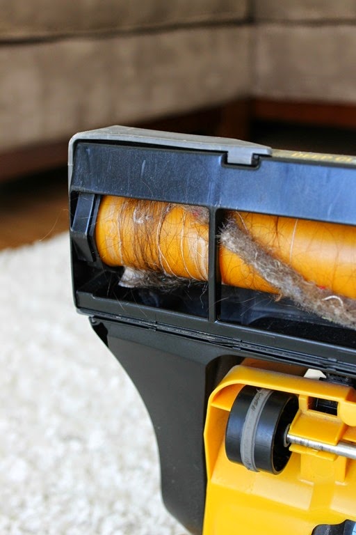 hair in the vacuum roll