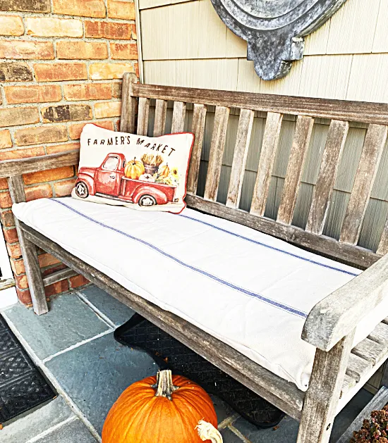 grain sack bench cover